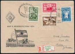 1951 MDP Kongresszus (I.) Sor Ajánlott FDC-n - Other & Unclassified