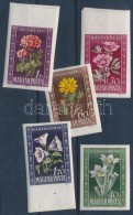 ** 1950 Virág Vágott Sor, 3 ívszéli érték - Sonstige & Ohne Zuordnung