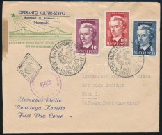 1949 PetÅ‘fi Eszperantó FDC Osztrák Cenzúrával Bécsbe - Other & Unclassified