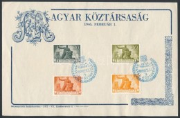 1946 Magyar Köztársaság Emléklap 4 Klf SzínÅ±... - Other & Unclassified
