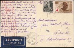 1944 Vöröskereszt 20f Díjkiegészítéssel Cenzúrás Légi... - Other & Unclassified