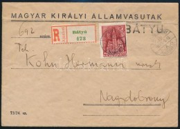 1940 Ajánlott MÁV Levél 70f Bérmentesítéssel 'BÁTYU'... - Other & Unclassified