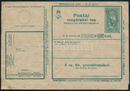 1938 Használatlan Teljes 10f Postai Megbízási Lap - Altri & Non Classificati