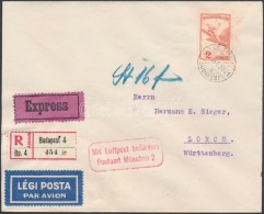 1930 Expressz Ajánlott Légi Levél Németországba / Registered Express Airmail... - Altri & Non Classificati