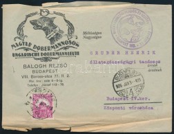 1926 Magyar Dobermanosok Céges Levél PengÅ‘-fillér 8f Bérmentesítéssel,... - Sonstige & Ohne Zuordnung