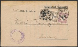 1922 (3. Díjszabás) Nyomtatvány Hivatalos 10f + 2 X 20f Bérmentesítéssel - Sonstige & Ohne Zuordnung