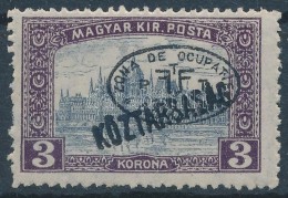 ** Debrecen I. 1919 Parlament/Köztársaság 3K Fekete Felülnyomással, Garancia... - Other & Unclassified