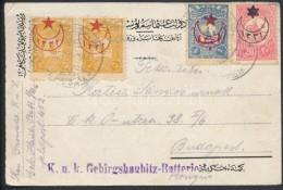 1917 LevelezÅ‘lap Török Bélyegekkel 'FELDPOST MIL. MISSION JERUSALEM' + 'K.u.K. Gebirghaubitz -... - Altri & Non Classificati