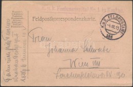 1915 Tábori Posta LevelezÅ‘lap 'K.u.k. Festungsspital Nr.1. In Krakau' + 'FP 186' - Other & Unclassified