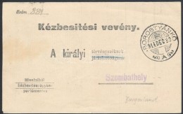 1914 Kézbesítési Vevény 'BOROSTYÁNKÅ' - Szombathely - Sonstige & Ohne Zuordnung