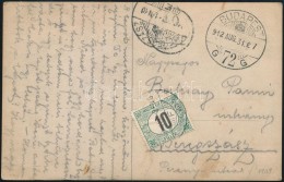 1912 Képeslap 10f Portóval 'BUDAPEST' - BEREGSZÁSZ - Sonstige & Ohne Zuordnung