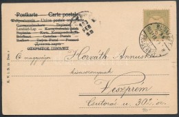 1903 Turul 5f Képeslapon BUDAPEST - PRAGERHOF Vasúti Bélyegzéssel - Altri & Non Classificati