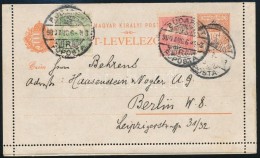 1900 Zárt Díjjegyes LevelezÅ‘lap 15f Díjkiegészítéssel Berlinbe - Other & Unclassified