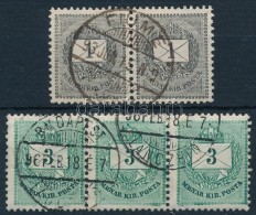 O 1881 3kr Festékfoltos Hármascsík 'BUDAPEST LÁNCZHID' + 1889 1kr Pár 'FIUME' - Sonstige & Ohne Zuordnung