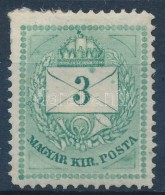 * 1874 3kr 'A' Kékeszöld, Festékfoltok (9.000++) - Altri & Non Classificati