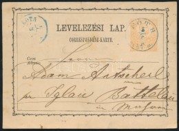 1874 Díjjegyes LevelezÅ‘lap / PS-card Kék / Blue 'FÓTH PEST M.' - Mähren - Other & Unclassified