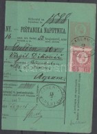 1874 Réznyomat 5kr Díjjegyes Pénzutalvány Darabon / On PS-money Order Piece 'KARLOVAC... - Other & Unclassified