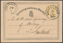 1870 Díjjegyes LevelezÅ‘lap ,,ZAGREB-AGRAM' - Other & Unclassified