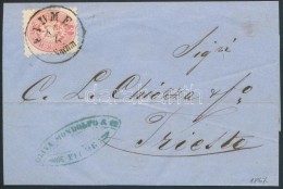 1867 5kr Távolsági Levélen / On Cover 'FIUME / Nachm' - 'TRIEST' - Other & Unclassified