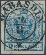 O 1850 9kr HP III. Vastag Papír / Thick Paper 'WARASDIN' - Other & Unclassified
