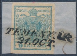 1850 9kr Világoskék / Light Blue HP I Szép / óriási Szélekkel / With Nice... - Altri & Non Classificati