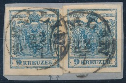 1850 2 X 9kr MP IIIb Teljes / óriási Szélekkel, Lemezhibával / With Nice / Large... - Sonstige & Ohne Zuordnung