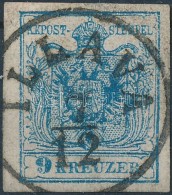 O 1850 9kr MP III.b. Vastag Papír / Thick Paper 'ILLAVA' (Gudlin: 200p) - Altri & Non Classificati