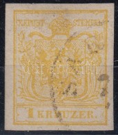 O 1850 1kr Kadmium Sárga / Cadmium Yellow MP III. Jó / Szép Szélekkel / With Nice... - Autres & Non Classés