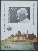 ** 1991 II. János Pál Pápa Magyarországi Látogatása Vágott Blokk... - Autres & Non Classés