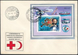 1981 Vöröskereszt (I) Vágott Blokk FDC-n (4.500) - Autres & Non Classés