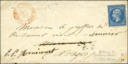 Etoile Rouge / N° 22 Càd Rouge BUREAU DU PALAIS DE FONTAINEBLEAU Sur Lettre Avec Texte Pour Mirecourt.... - 1862 Napoleon III