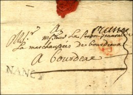 NANCY  + '' Franc '' Sur Lettre Avec Texte Daté 1758 Et Transit Par Paris Avec P.P. Orné Rouge. - TB. - 1701-1800: Precursors XVIII