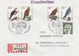 Allemagne Fédérale - Lettre/Oiseaux Divers, Année 1973, Y.T. 604/607 - Covers & Documents