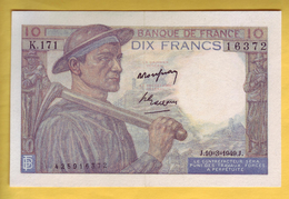 BILLET FRANCAIS - 10 Francs Mineur 10.3.1949 SUP - 10 F 1941-1949 ''Mineur''