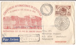 Lettre Brésil 1959 Par Avion ( Conférencias Internacionais De Estatistica Cachet 1955 ) - Storia Postale