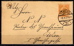 ÖSTERREICH 1901 - Kartenbrief K 44 Gelaufen 1907 Wien Ortsbrief - Letter-Cards