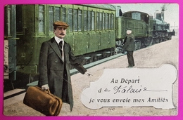 Cpa Au Départ De Falaise Carte Postale 14 Calvados Train Gare Proche Aubigny Soulangy St Pierre Du Bû Perrières Cordey - Falaise