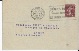 1928 - SEMEUSE - PERFORE Sur CARTE "COMPAGNIE GENERALE D'ELECTRICITE"  à PARIS - PERFIN - Otros & Sin Clasificación