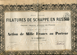 ACTIONS..TITRE..RUSSE....FILATURES DE SCHAPPE ..1898.. - P - R