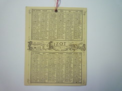 PETIT  CALENDRIER  PUB  Emile LIZOT  Saint-MANDE  1880  X  (format  10,8 X 13,8cm) - Small : ...-1900