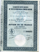 ACTIONS.TITRES...LABORATOIRES D'OPOCHIMIOTHERAPIE....1968.. - J - L