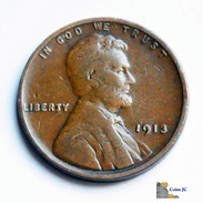 US - 1 Cent - Lincoln - 1913 - 1909-1958: Lincoln, Wheat Ears Reverse