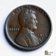 US - 1 Cent - Lincoln - 1916 D - 1909-1958: Lincoln, Wheat Ears Reverse