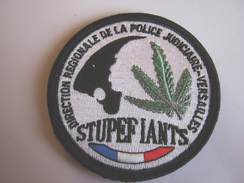 INSIGNE TISSUS PATCH POLICE NATIONALE LA DRPJ BRIGADES DES STUPEFIANTS ETAT EXCELLENT SUR VELCROS - Polizia