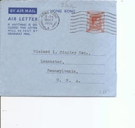 Hong-Kong ( Aérogramme De 1950 De Hong-Kong  Vers Les USA à Voir) - Storia Postale