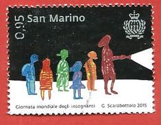 SAN MARINO USATO - 2015 - Giornata Mondiale Degli Insegnanti - Sagome Di Alunni E Insegnante - € 0,95 - S. 2480 - Oblitérés