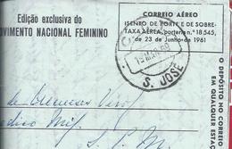 S.José. Obliteração Aerograma Militar 1969. Obliteration On Military Aerogram. Colonial War SPM 0916, Angola. TAP. - Cartas & Documentos