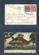 Nicaragua. 1909 (22 Ene) Bluefields - UK, London. Via New Orleans (28 Jan) "Costa Atlantica B" Provisional Issue + "B" O - Nicaragua