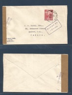 Malaysia. 1941 (10 Oct) Sarawak. Kuching - CANADA, Quebec. Single Fkd Env + Doble Sarawak + Singapore Censor Cachets (di - Malaysia (1964-...)