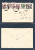 Malaysia. 1937 (8 March) Johore. J. Bahru - USA, Washington, Seattle. Multifkd Envelope At 26c Rate. VF Appealing Multip - Malaysia (1964-...)